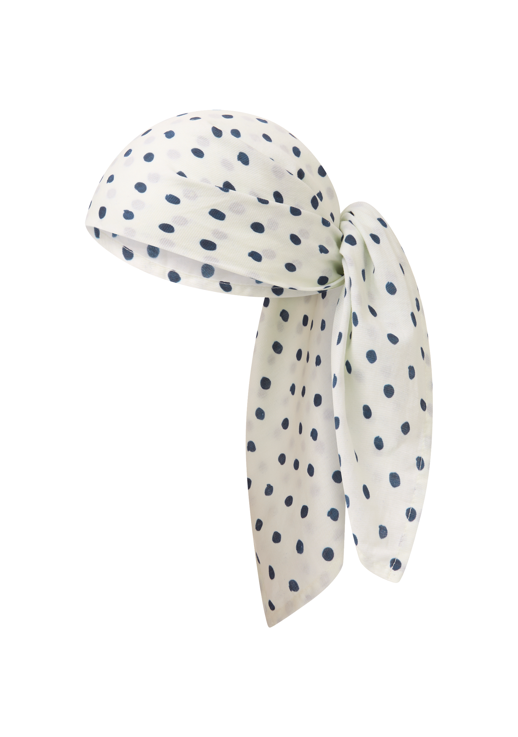 Head Scarf | Cream Polka Navy