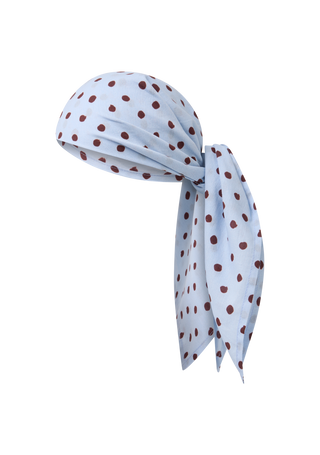 Head Scarf | Blue Polka Fudge