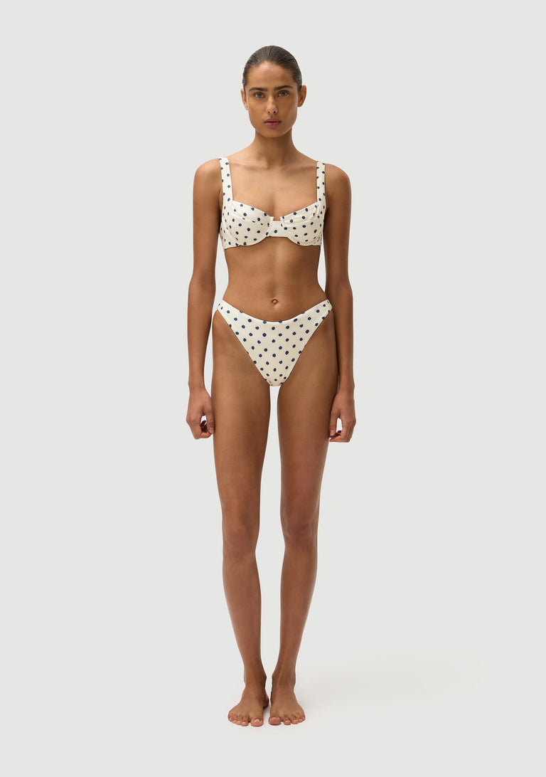 Casanova Top |Cream Polka Navy