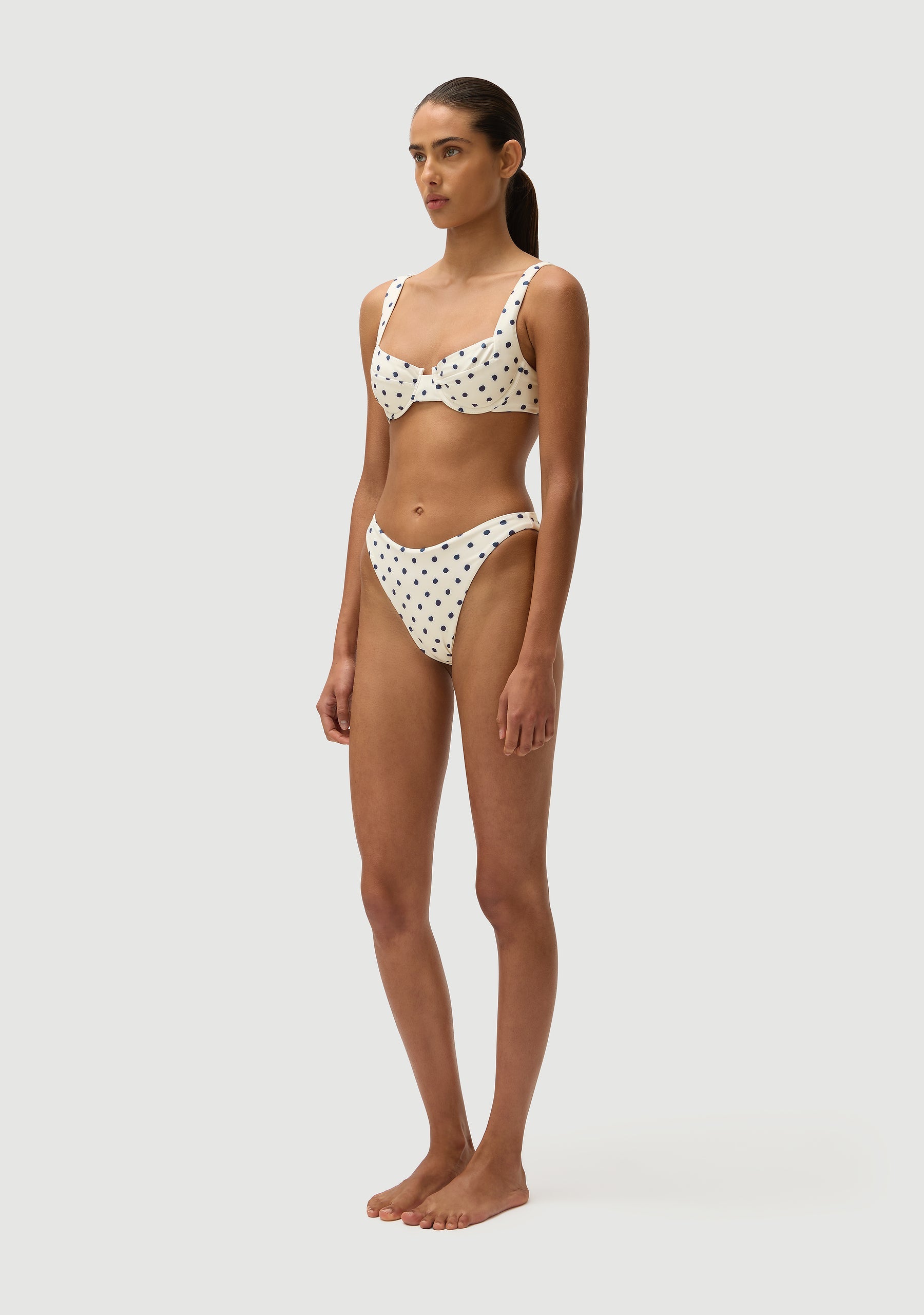 Elvis Bottom |Cream Polka Navy