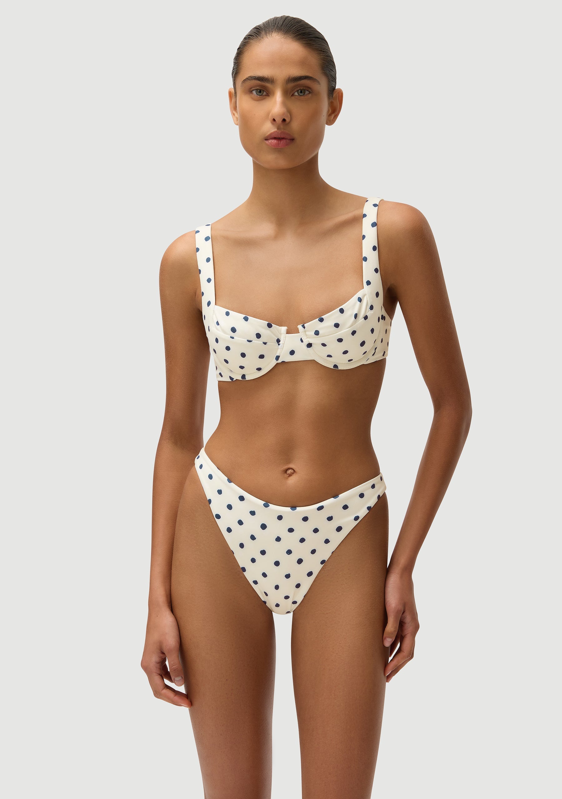Elvis Bottom |Cream Polka Navy