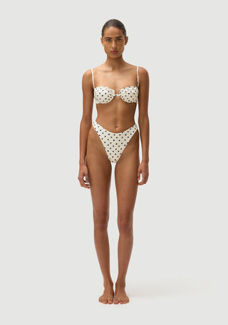 Corey Bottom | Cream Polka Navy