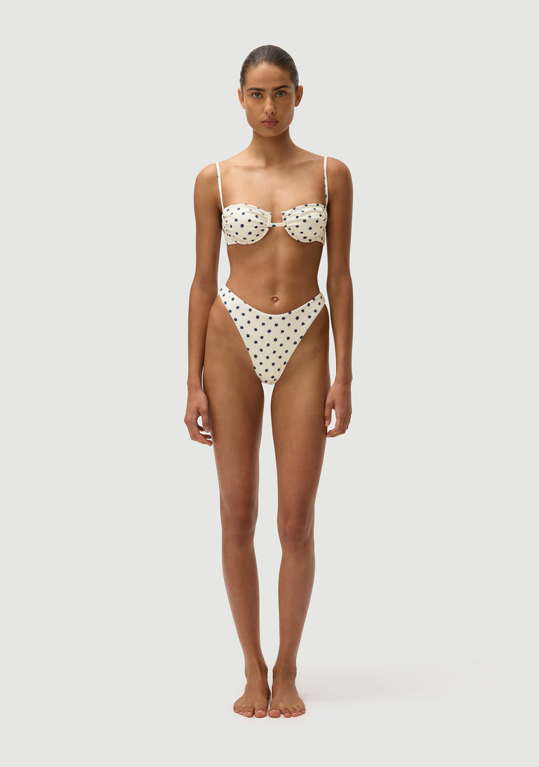 Gabriel Top |Cream Polka Navy