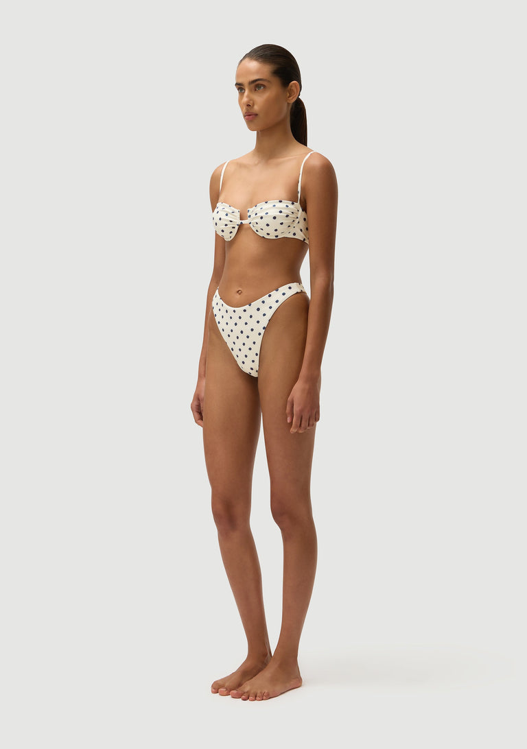 Corey Bottom | Cream Polka Navy