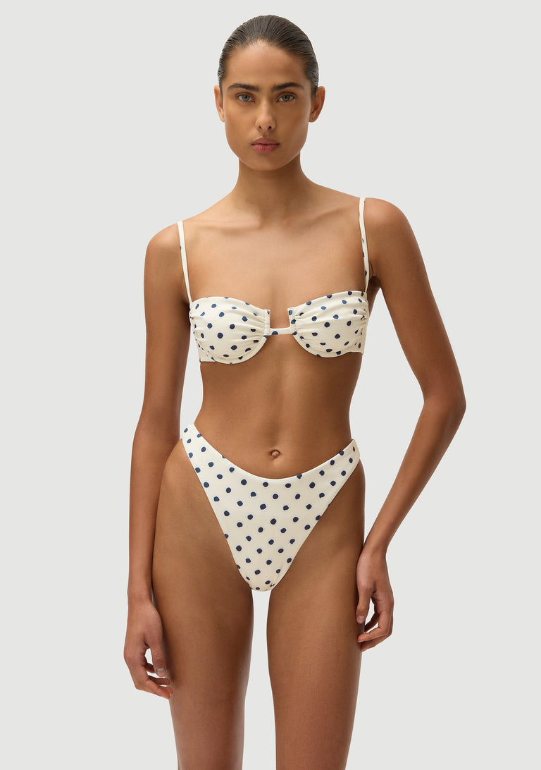 Corey Bottom | Cream Polka Navy