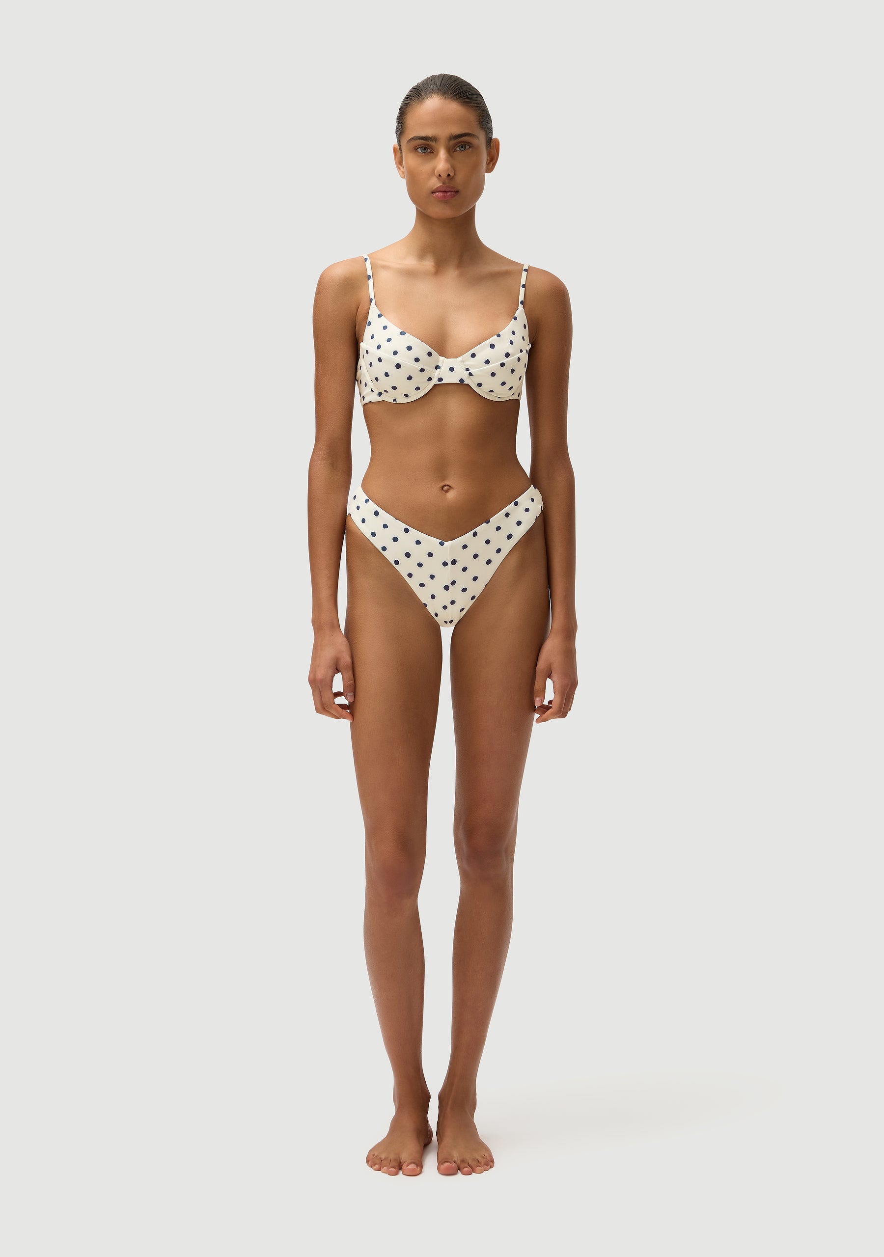 Chad Bottom | Cream Polka Navy