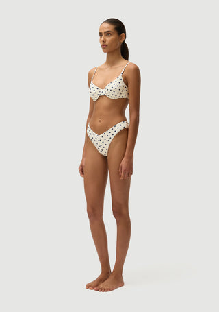 Gareth Top | Cream Polka Navy