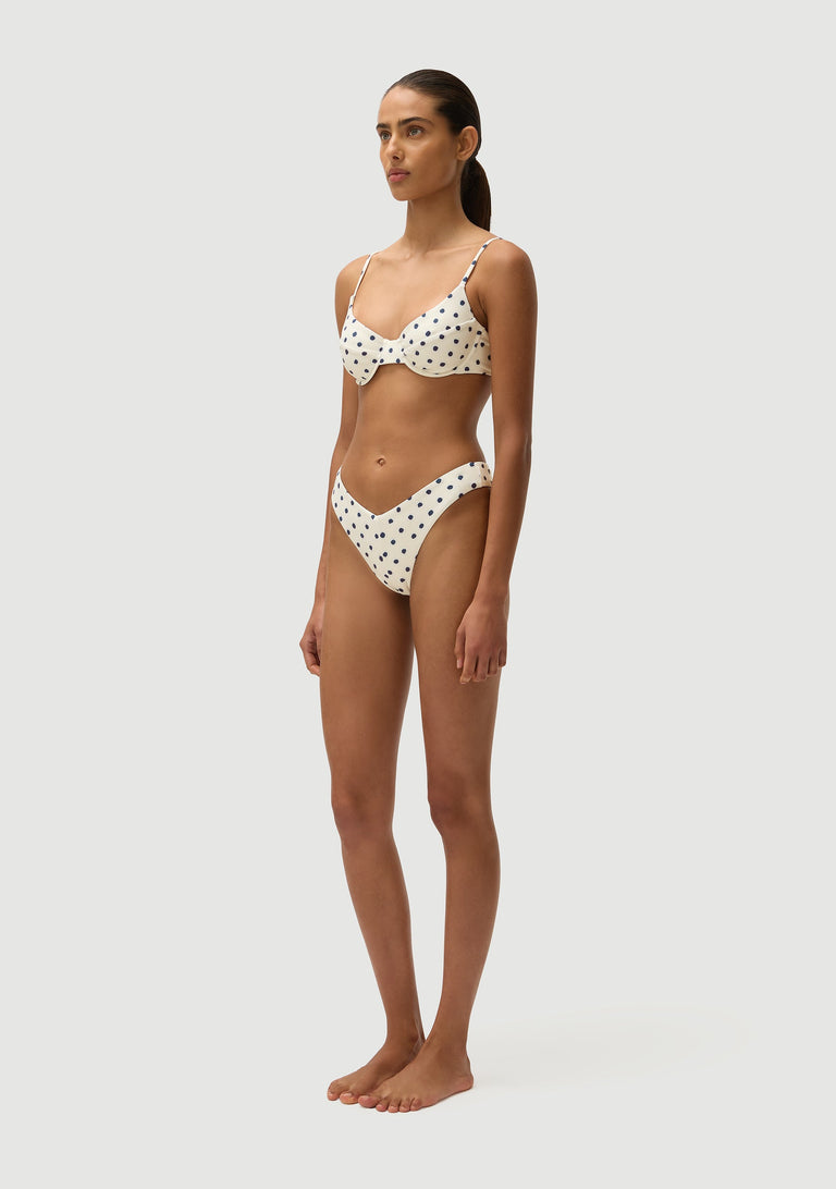 Gareth Top | Cream Polka Navy