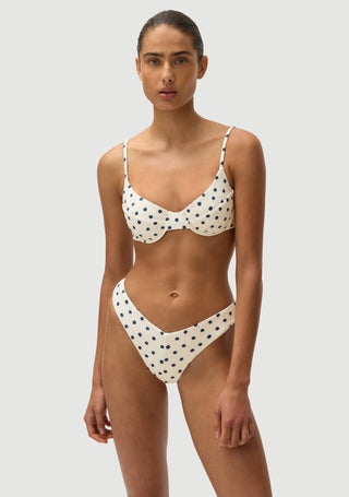 Chad Bottom | Cream Polka Navy