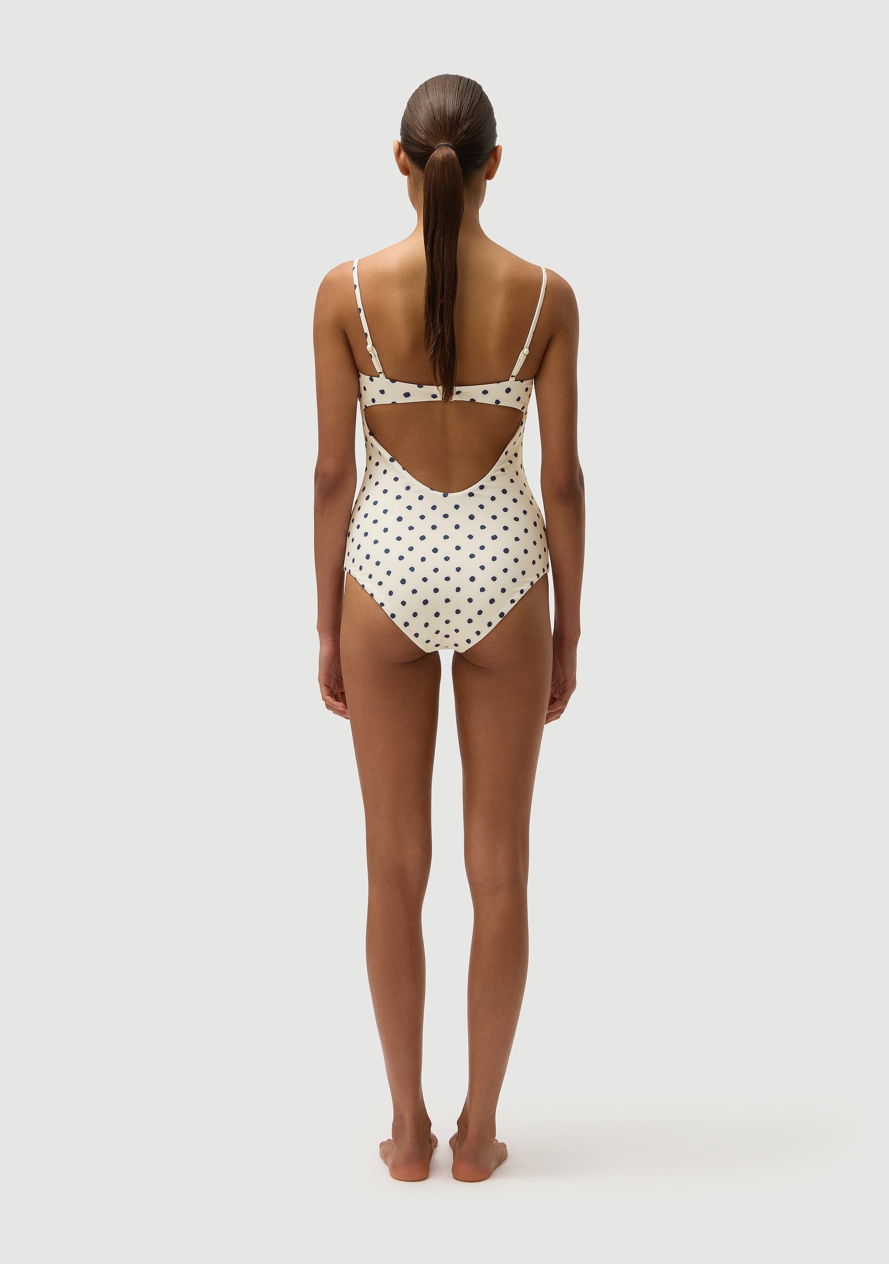 Dolce Full Piece | Cream Polka Navy