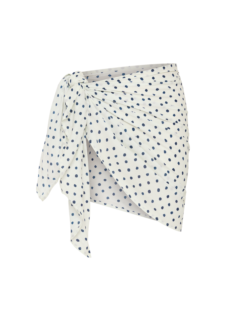 Mini Sarong | Cream Polka Navy