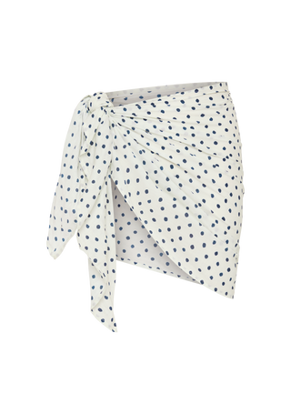 Mini Sarong | Cream Polka Navy