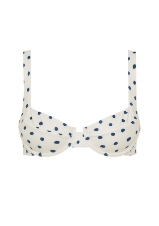 Casanova Top |Cream Polka Navy
