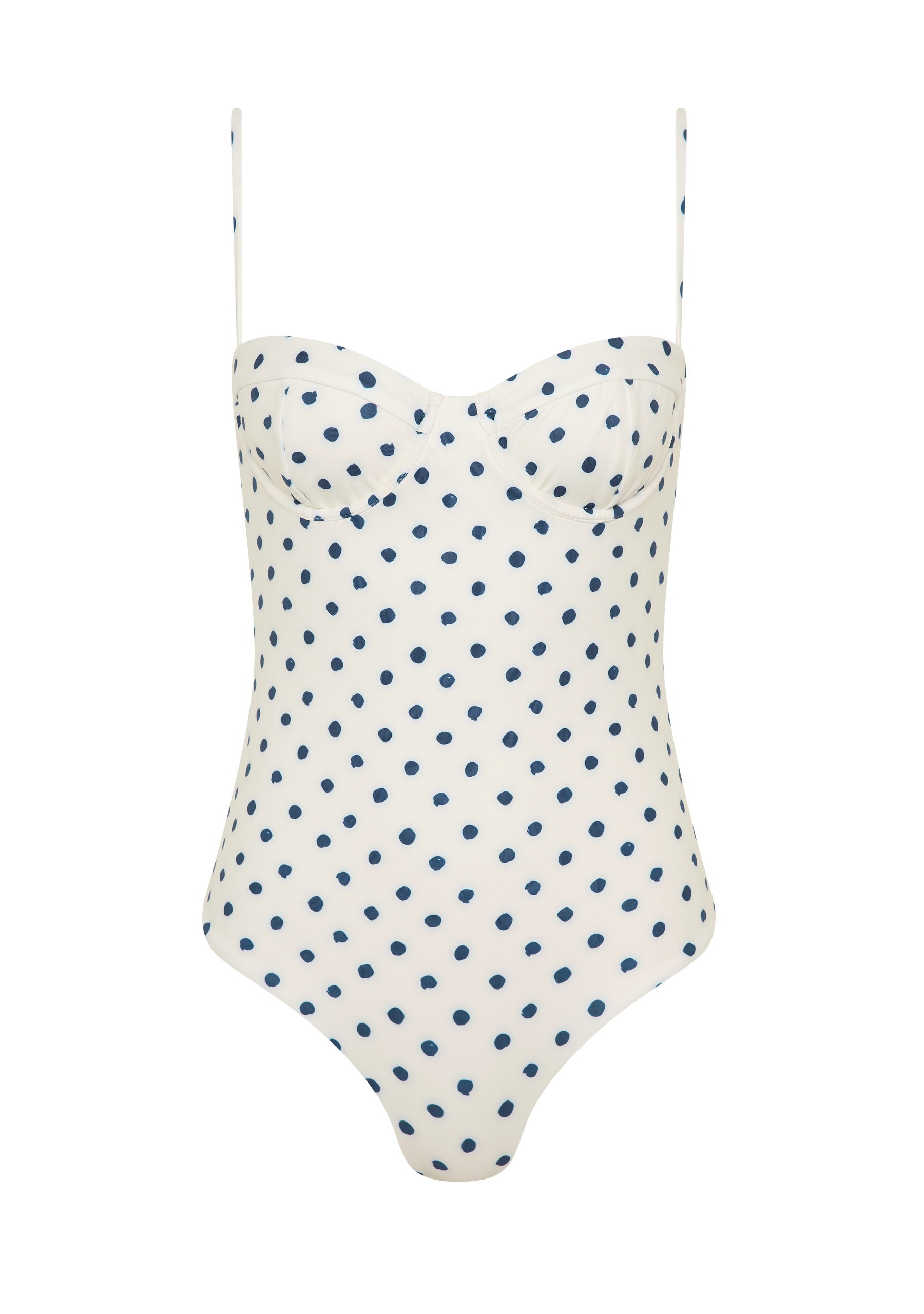 Dolce Full Piece | Cream Polka Navy