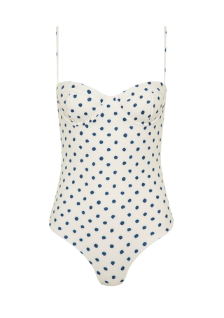Dolce Full Piece | Cream Polka Navy