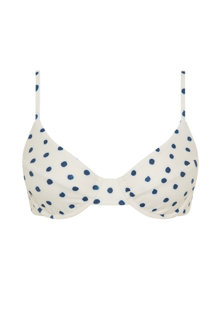 Gareth Top | Cream Polka Navy