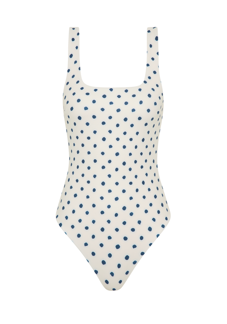 Harvey Full Piece | Cream Polka Navy