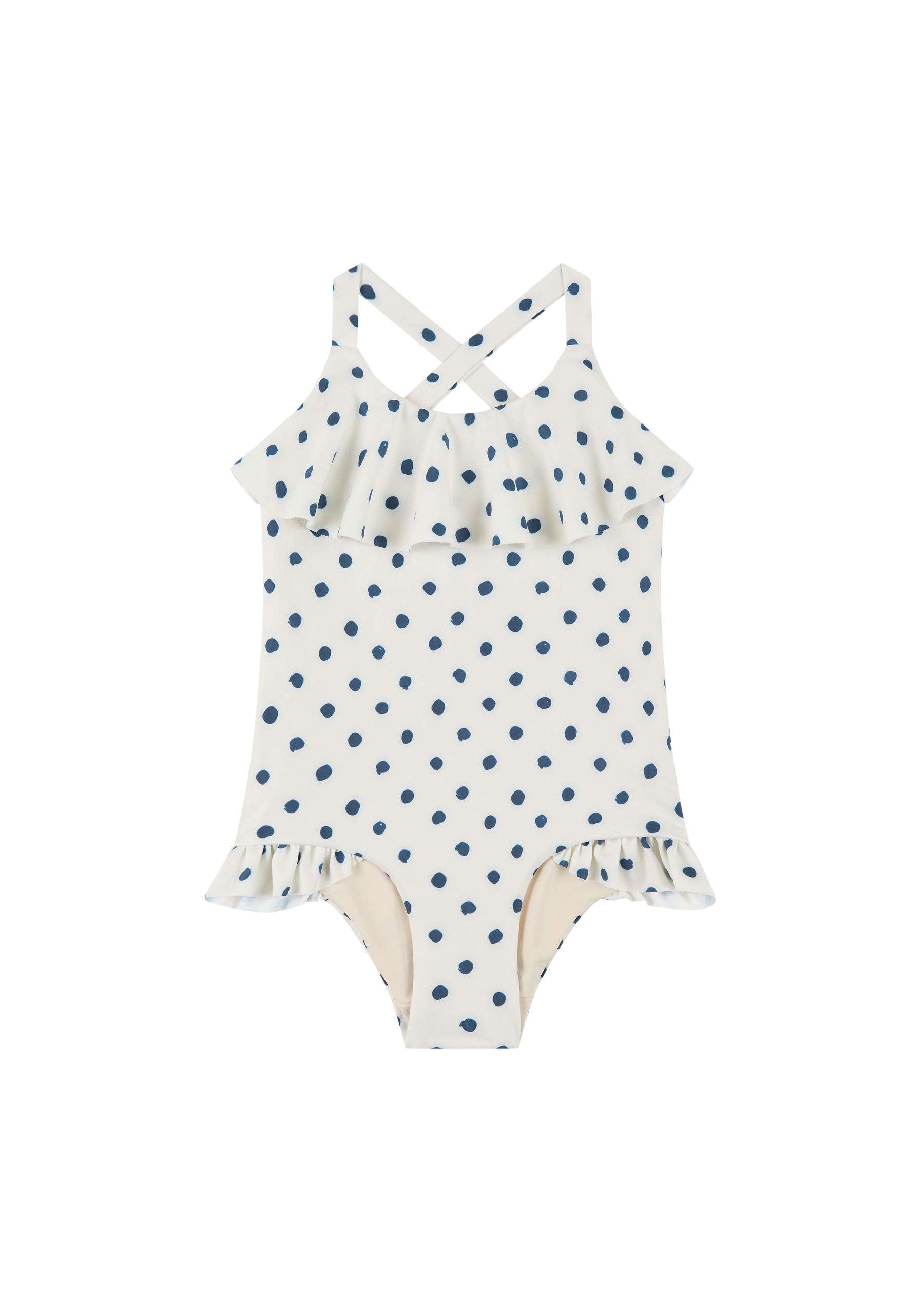 Lil Fin | Cream Polka Navy