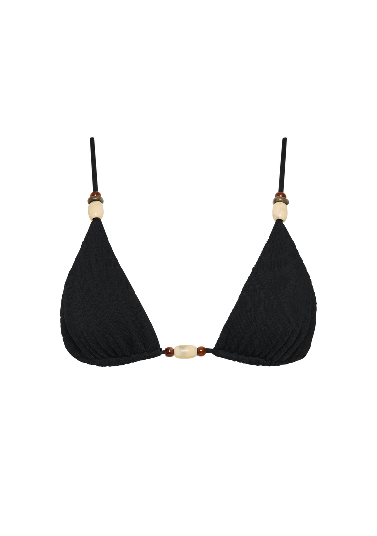 Tony with Stone Beads Top | Noir